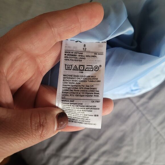 Gap Womens Linen Blend Blazer Size 8 Light Blue One Button Single Breasted Nwt - Picture 8 of 9